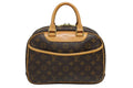 Louis Vuitton Trouville Handbag Monogram Brown Leather Gold