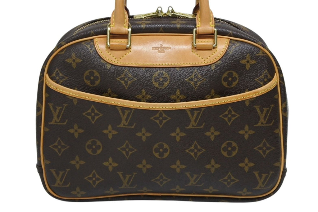 Louis Vuitton Trouville Handbag Monogram Brown Leather Gold — view 2