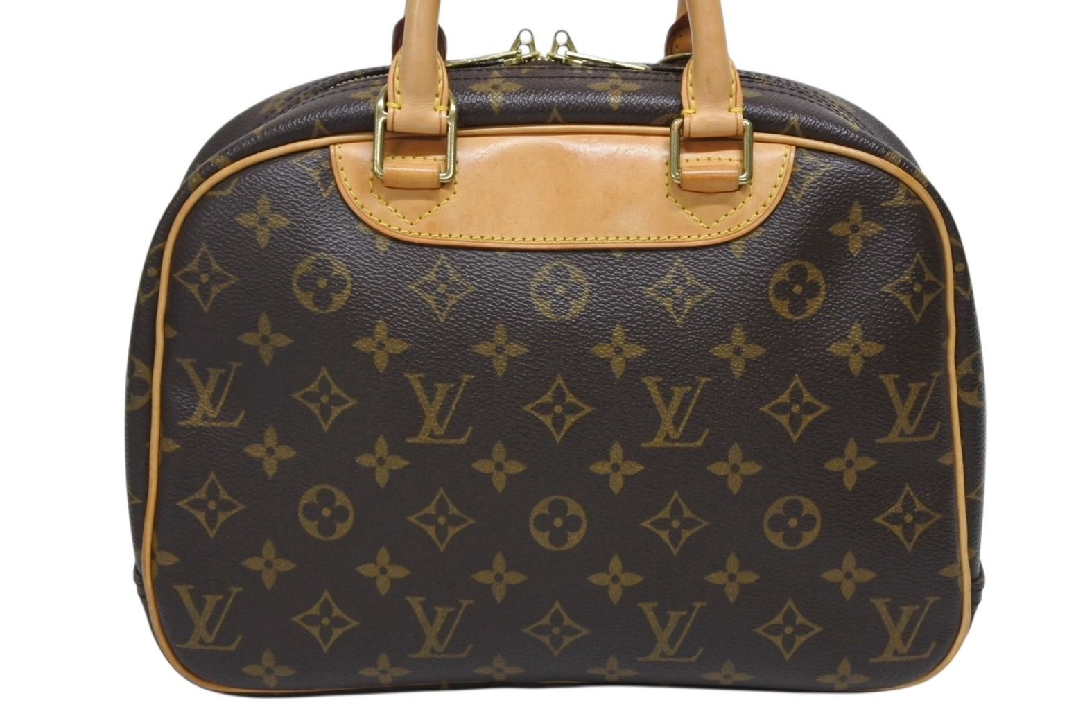 Louis Vuitton Trouville Handbag Monogram Brown Leather Gold — view 3