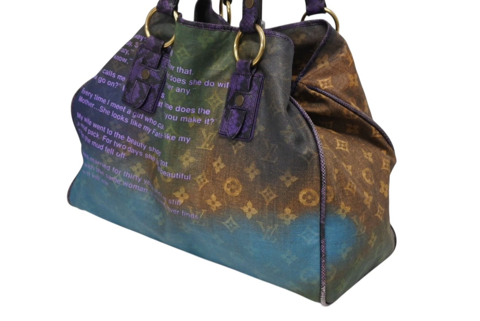 Louis Vuitton Tote Bag Richard Prince Heartbreak Monogram Jokes Canvas Violet — view 4