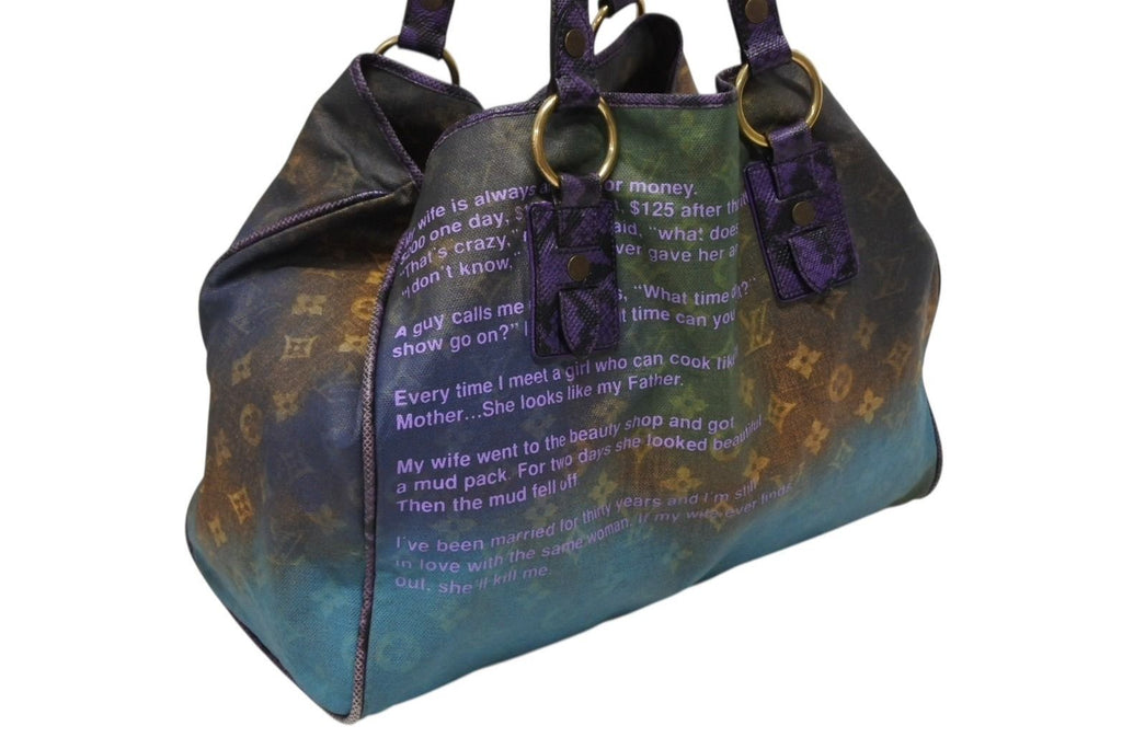 Louis Vuitton Tote Bag Richard Prince Heartbreak Monogram Jokes Canvas Violet — view 5