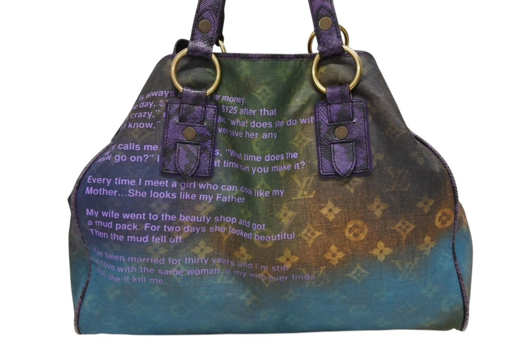 Louis Vuitton Tote Bag Richard Prince Heartbreak Monogram Jokes Canvas Violet — view 2