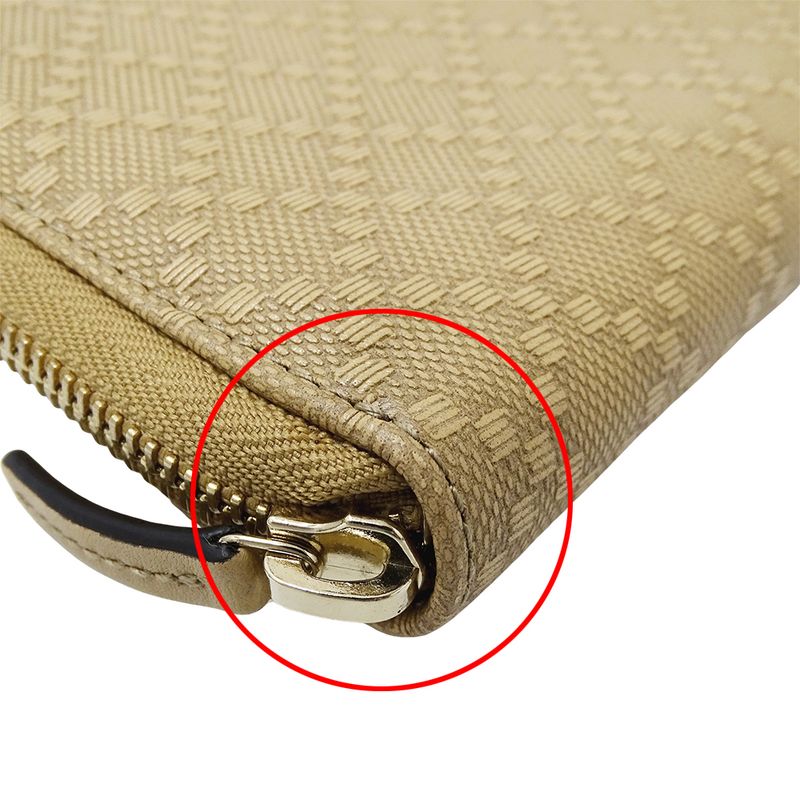 Gucci Wallets ed Long Wallet Diamante Leather Beige Round — view 8