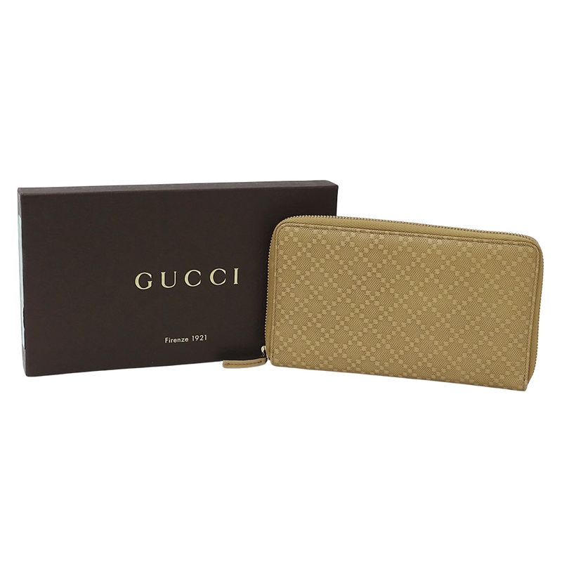 Gucci Wallets ed Long Wallet Diamante Leather Beige Round — view 6
