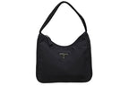 Prada Hobo Handbag Triangle Logo Nylon Black