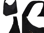 Prada Hobo Handbag Triangle Logo Nylon Black — view 4