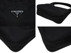 Prada Hobo Handbag Triangle Logo Nylon Black — view 5