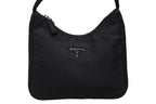 Prada Hobo Handbag Triangle Logo Nylon Black — view 2