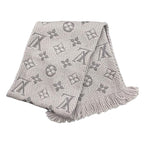 Louis Vuitton Scarf Echarpe Logomania Monogram Wool Silk Gripe Lou Grey — view 2