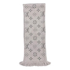 Louis Vuitton Scarf Echarpe Logomania Monogram Wool Silk Gripe Lou Grey — view 4