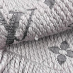 Louis Vuitton Scarf Echarpe Logomania Monogram Wool Silk Gripe Lou Grey — view 8