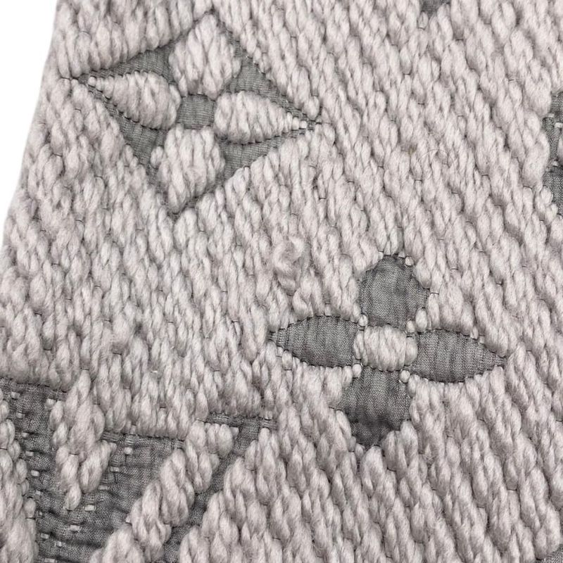 Louis Vuitton Scarf Echarpe Logomania Monogram Wool Silk Gripe Lou Grey — view 6