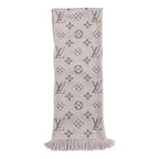 Louis Vuitton Scarf Echarpe Logomania Monogram Wool Silk Gripe Lou Grey — view 3