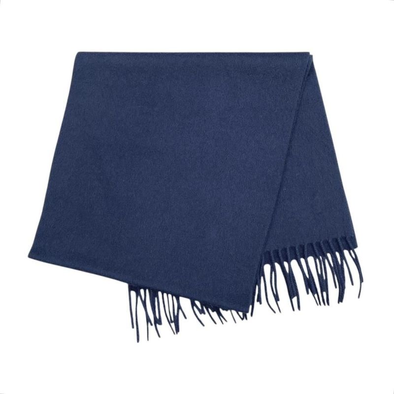 Louis Vuitton Scarf Echarpe Jeram Cashmere Logo Navy Blue — view 2