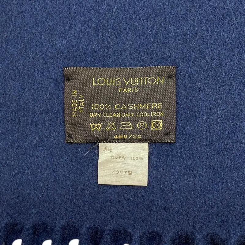 Louis Vuitton Scarf Echarpe Jeram Cashmere Logo Navy Blue — view 7