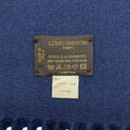 Louis Vuitton Scarf Echarpe Jeram Cashmere Logo Navy Blue — view 7