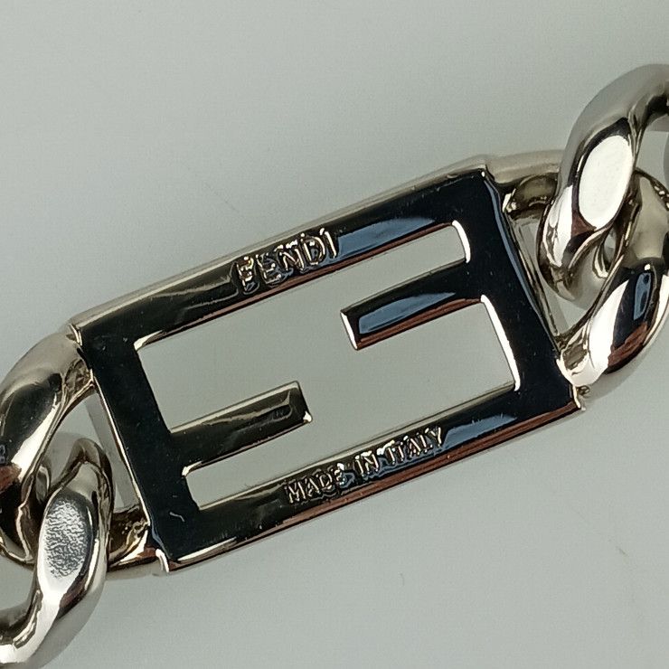 Fendi Bracelet FF Logo Baguette Link Chain Silver Metal — view 7