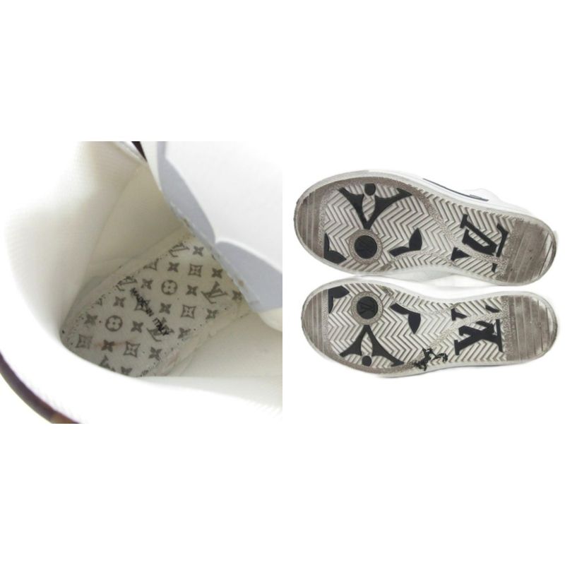 Louis Vuitton Charlie Line Leather Monogram Sneakers High Cut Logo 34 — view 7