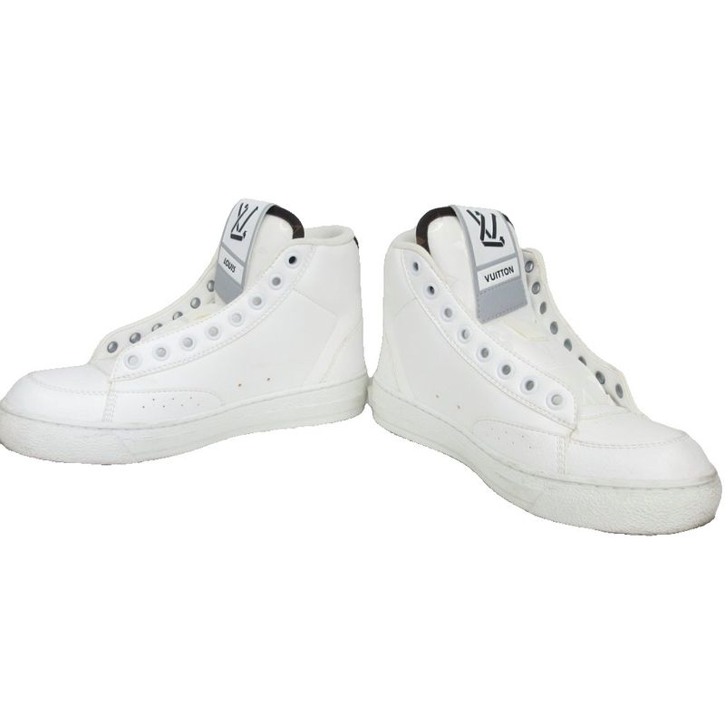 Louis Vuitton Charlie Line Leather Monogram Sneakers High Cut Logo 34 — view 4