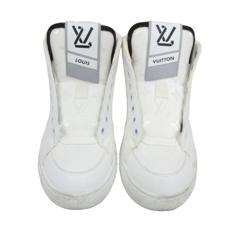Louis Vuitton Charlie Line Leather Monogram Sneakers High Cut Logo 34 — view 3