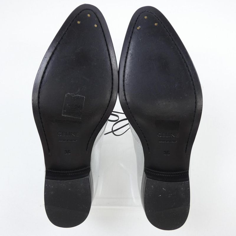 Celine Silver Metallic Oxford Shoes — view 4