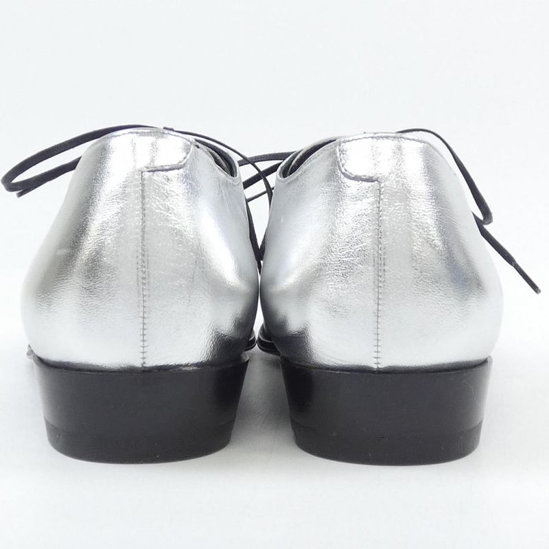 Celine Silver Metallic Oxford Shoes — view 5