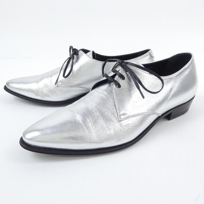 Celine Silver Metallic Oxford Shoes — view 3