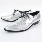 Celine Silver Metallic Oxford Shoes — view 3