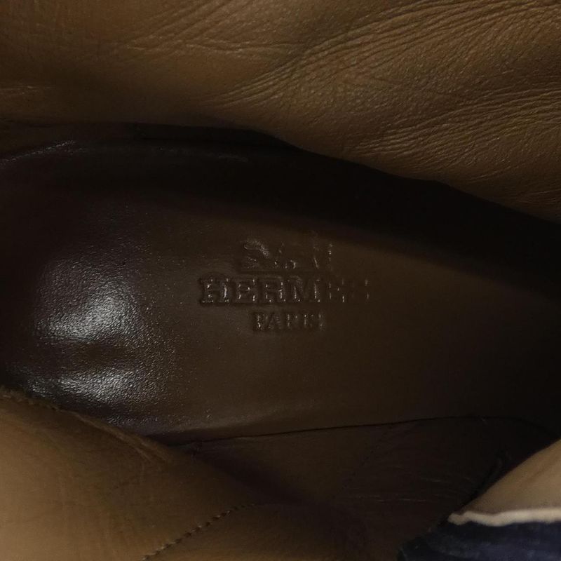 Hermes Navy Suede Boots — view 6
