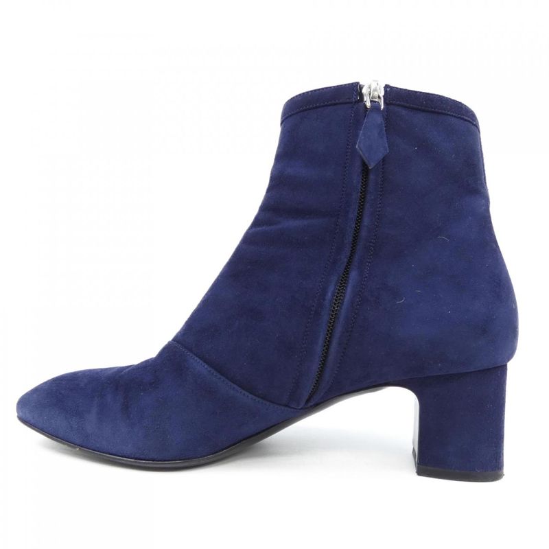 Hermes Navy Suede Boots — view 2