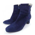 Hermes Navy Suede Boots — view 3