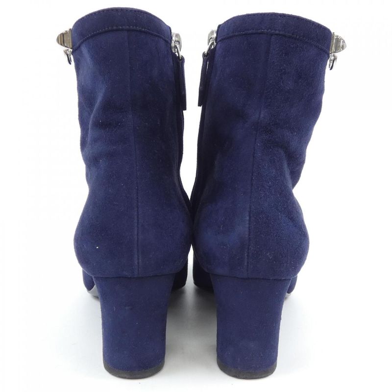 Hermes Navy Suede Boots — view 5