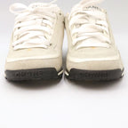 Chanel Low Cut Sneakers Leather White Gray Size 35 — view 3