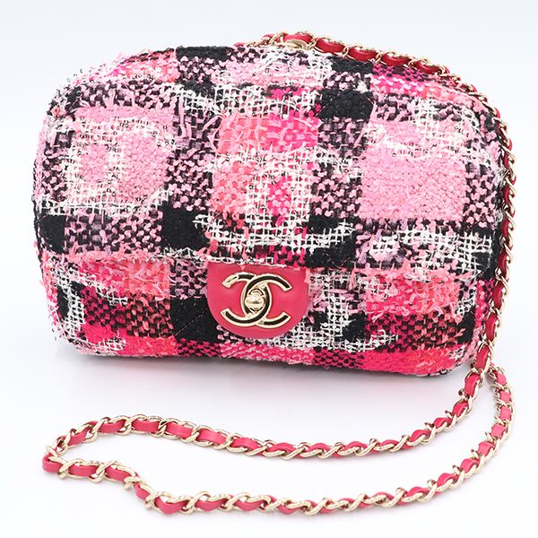 Chanel Pink and Other Tweed Coco Peach 2-Way Bag — view 7