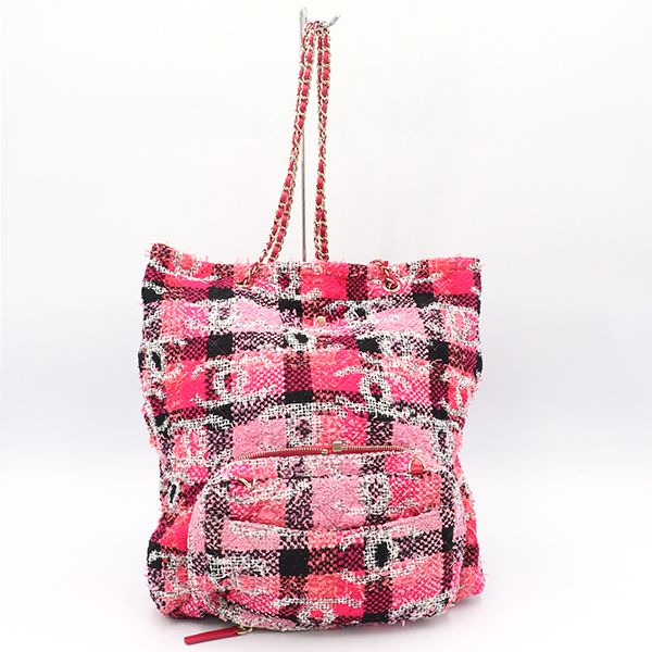 Chanel Pink and Other Tweed Coco Peach 2-Way Bag — view 2