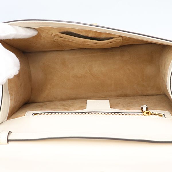 Gucci White Leather Sylvie Sherry Line 2-Way Handbag — view 7