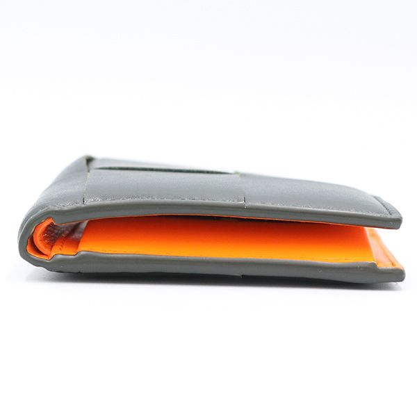 Bottega Veneta Dark Greenish and Orange Calfleather Maxi Intrecciato Cassette — view 3