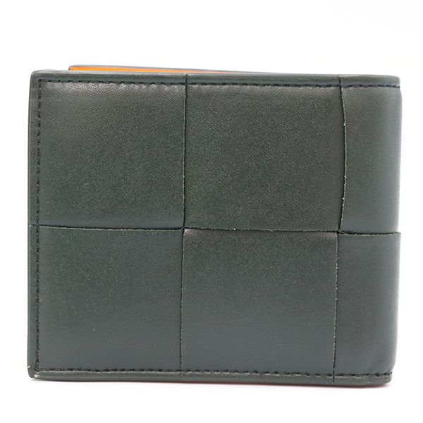 Bottega Veneta Dark Greenish and Orange Calfleather Maxi Intrecciato Cassette — view 2