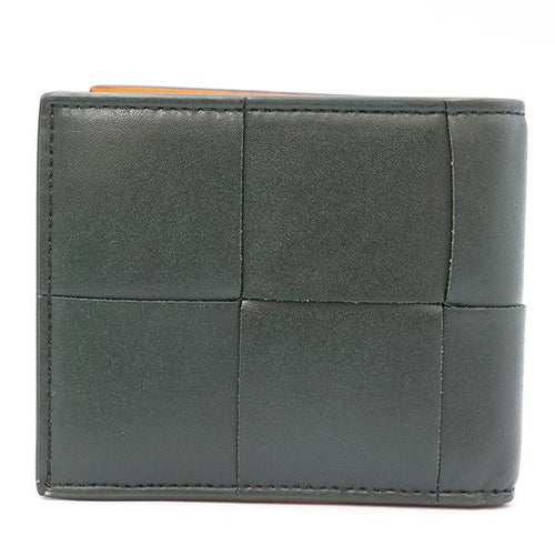 Bottega Veneta Dark Greenish and Orange Calfleather Maxi Intrecciato Cassette — view 2