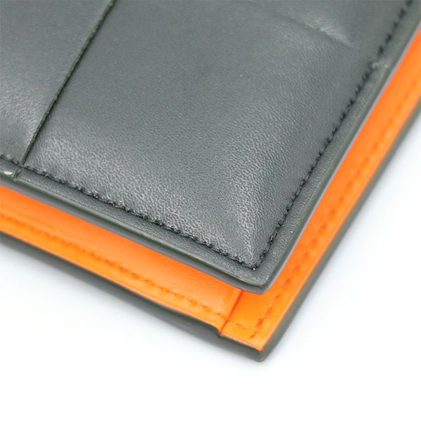 Bottega Veneta Dark Greenish and Orange Calfleather Maxi Intrecciato Cassette — view 4