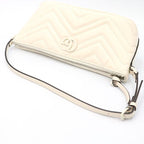 Gucci White Leather GG Marmont One Shoulder Bag — view 5