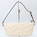 Gucci White Leather GG Marmont One Shoulder Bag — view 2