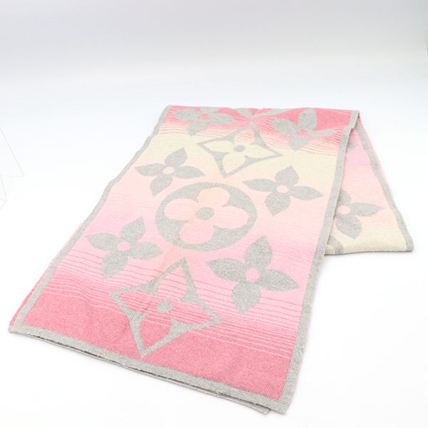 Louis Vuitton Monogram Sunset Echarpe Scarf Wool Etc Gray Pink — view 2