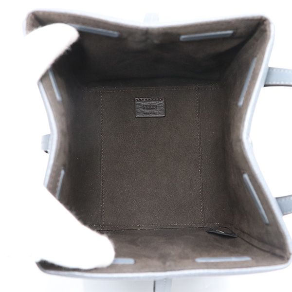 Fendi Blue Grey Leather Origami Mini Shoulder Bag 8 Bs083 — view 6