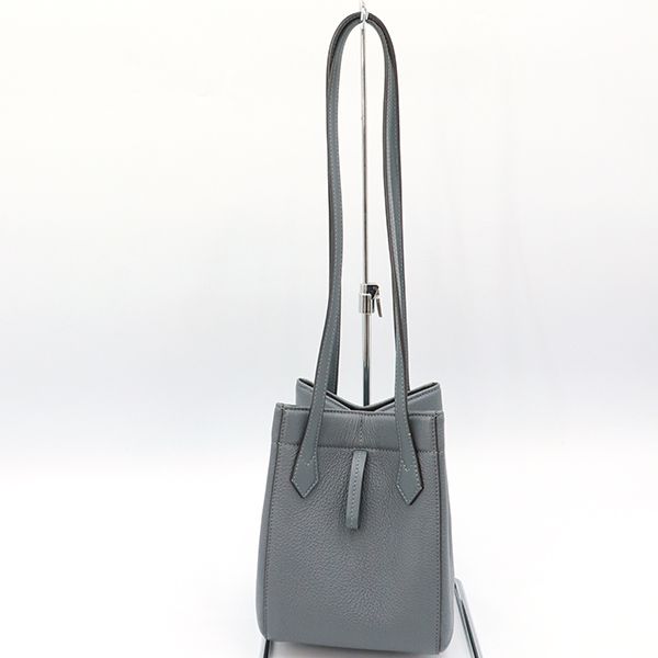 Fendi Blue Grey Leather Origami Mini Shoulder Bag 8 Bs083 — view 2