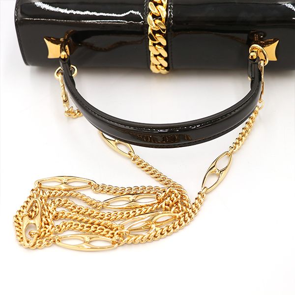 Gucci Condition Black Patent Leather Sylvie 2-Way Handbag — view 5