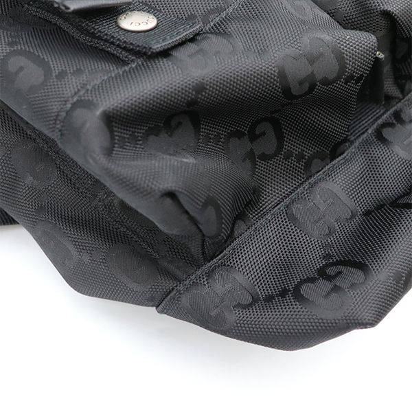 Gucci GG Pattern Black Nylon Rucksack Backpack — view 4