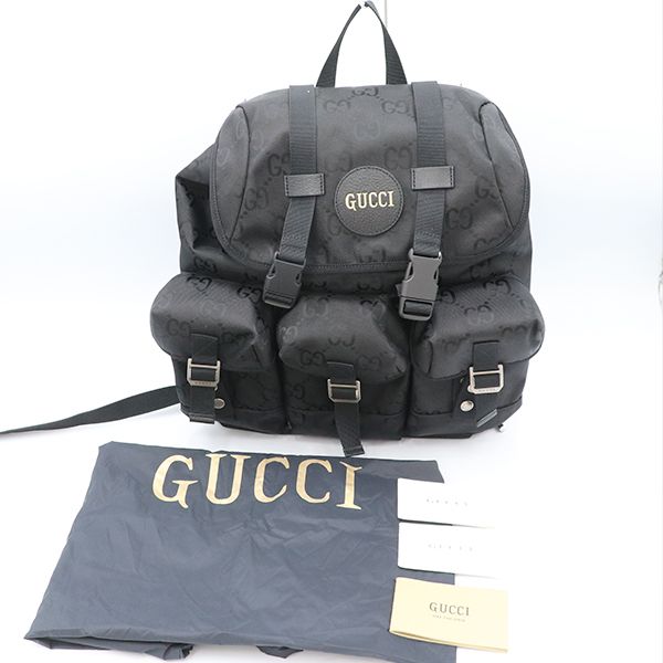 Gucci GG Pattern Black Nylon Rucksack Backpack — view 9