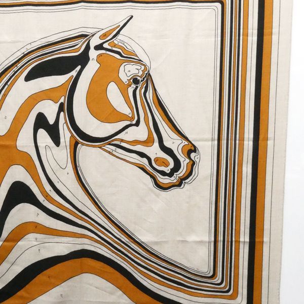 Hermes Carre Geant 140 Pegase Pegasus Landscape Cashmere Silk Horse — view 3