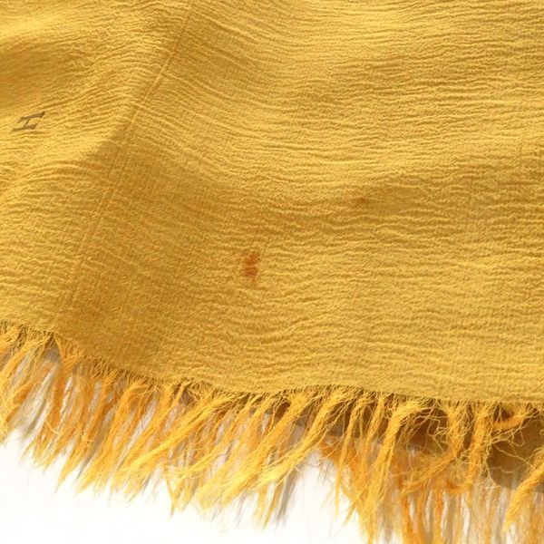 Hermes Shawl Margiela Period H Dot Silk Ocher Yellow Reversible Vintage — view 6